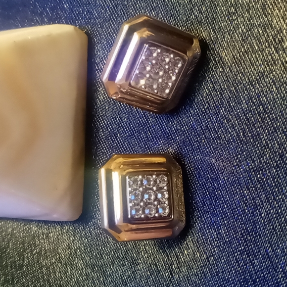 Vintage 1984 Avon pave earrings. Like new. - Picture 4 of 6